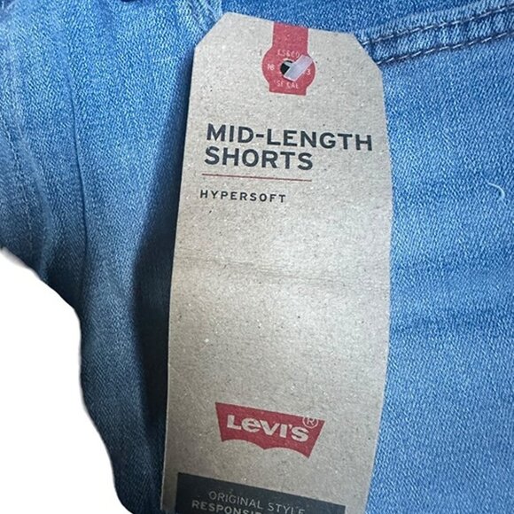 Levi's Jean Shorts Women's Size 30 Blue Mid-Length Denim Pockets - Picture 4 of 7